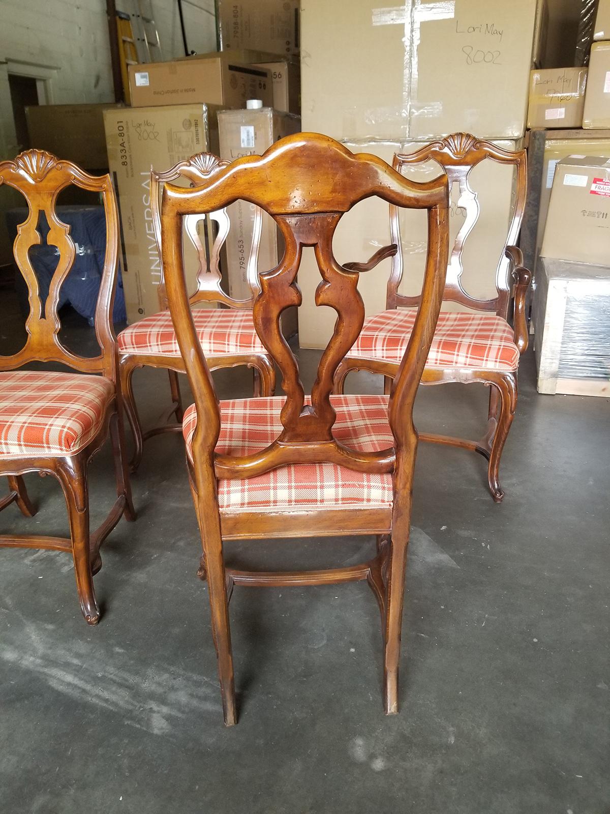 Set of 8 Mid-20th Century Italian Walnut Dining Chairs, Provenance Edith Hills 9
