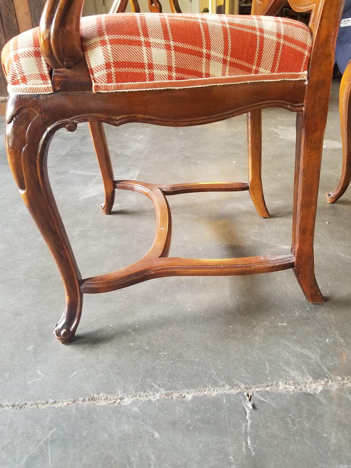 Set of 8 Mid-20th Century Italian Walnut Dining Chairs, Provenance Edith Hills 15