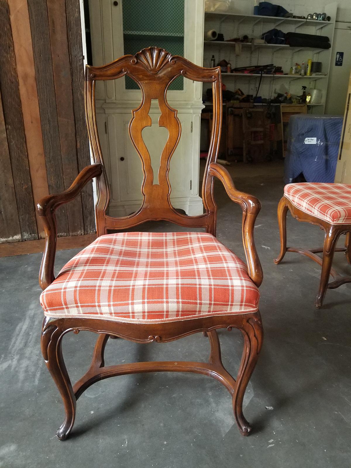 Set of 8 Mid-20th Century Italian Walnut Dining Chairs, Provenance Edith Hills 2