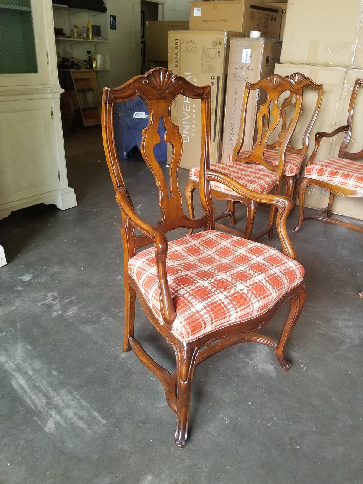 Set of 8 Mid-20th Century Italian Walnut Dining Chairs, Provenance Edith Hills 3