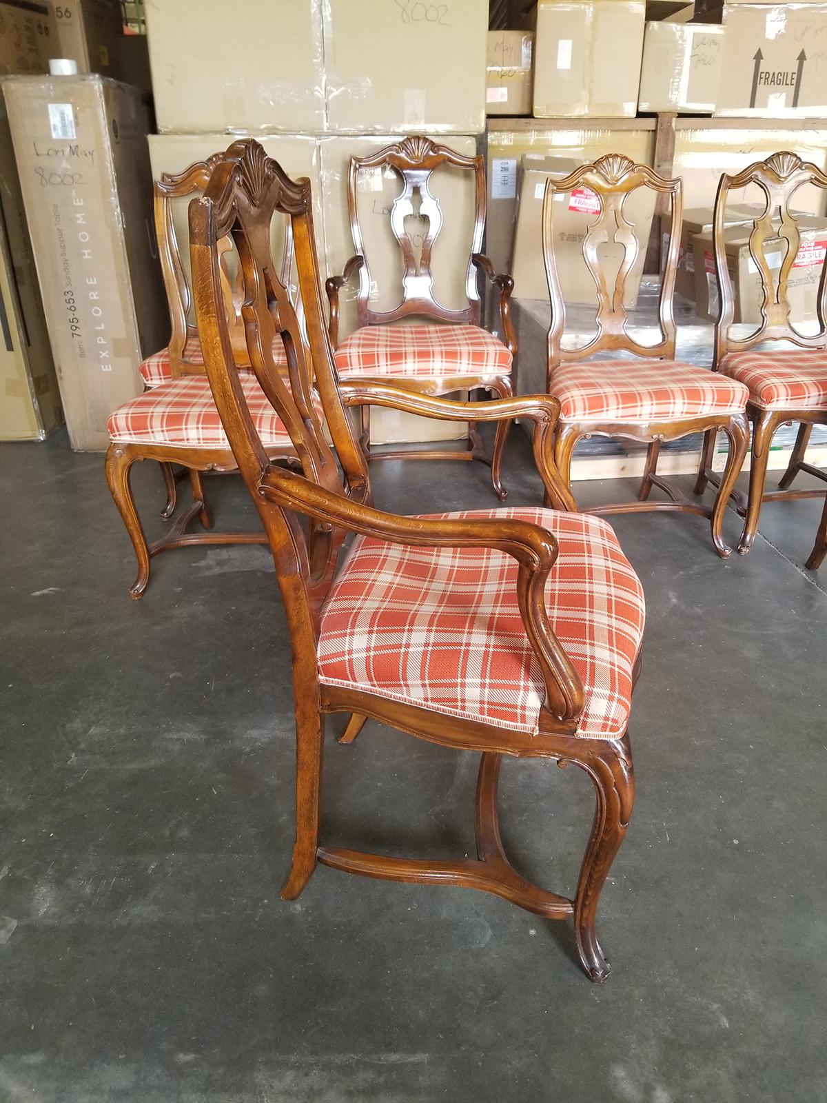 Set of 8 Mid-20th Century Italian Walnut Dining Chairs, Provenance Edith Hills 4