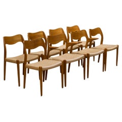 Set of 8 Mid-Century Arne Hovmand-Olsen Dining Chairs C.1960