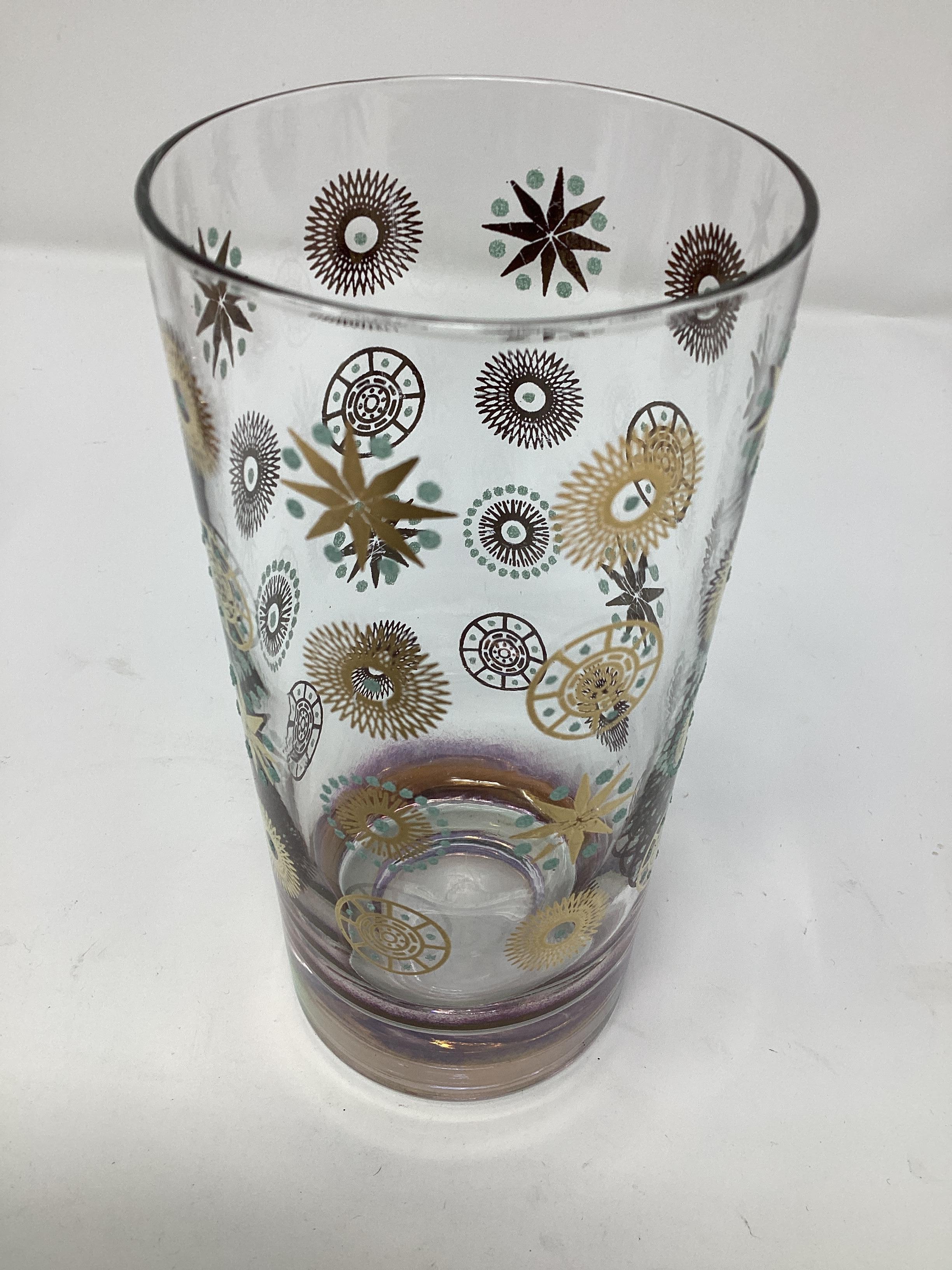 Mid-Century Modern Set of 8 Mid Century Atomic Highball Glasses For Sale