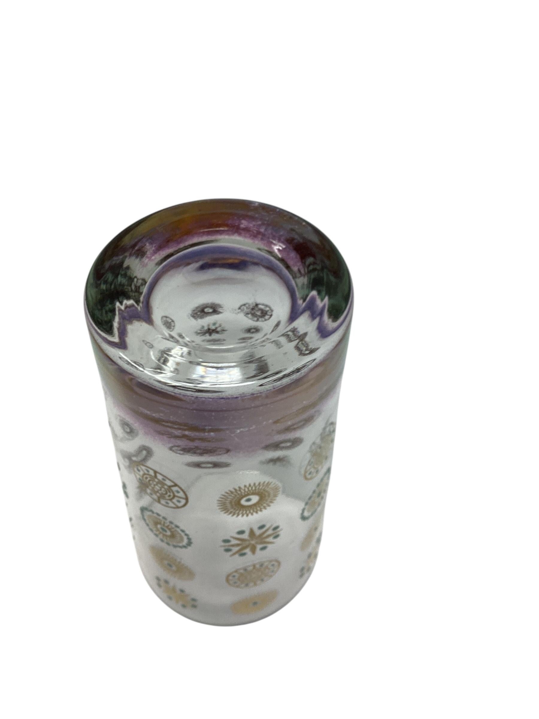 Gold Set of 8 Mid Century Atomic Highball Glasses For Sale