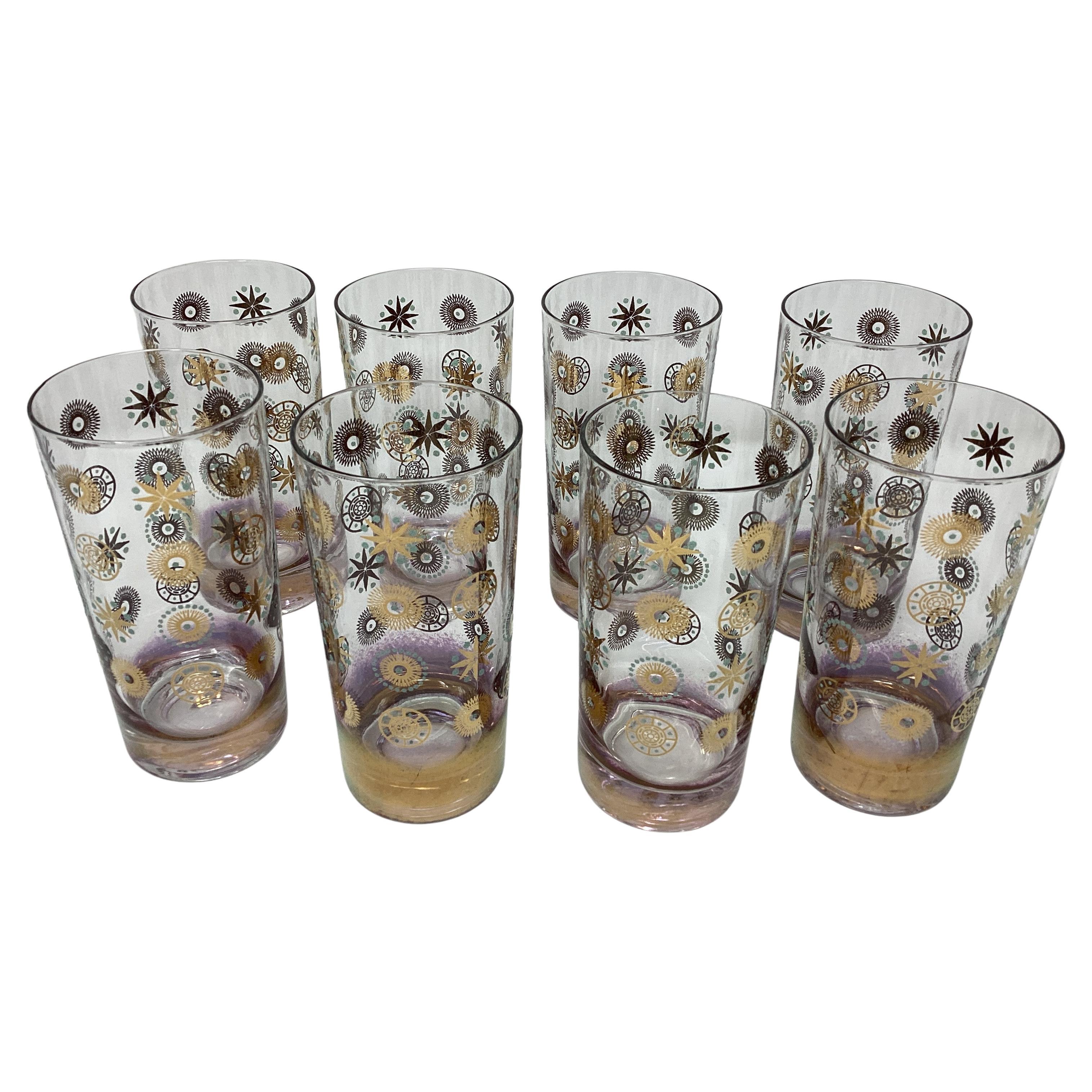 Juego de 8 vasos Mid Century Atomic Highball