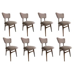 Set of 8 Midcentury Beige Bouclé Dining Chairs, Europe, 1960s