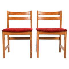 Set of 8 Mid century danish modern oak dining chairs