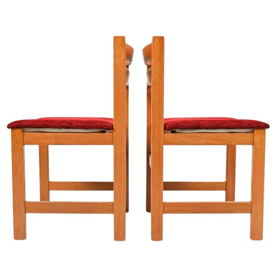 Danish Set of 8 Mid century danish modern oak dining chairs  For Sale