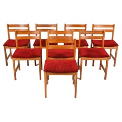 Used Set of 8 Mid century danish modern oak dining chairs 