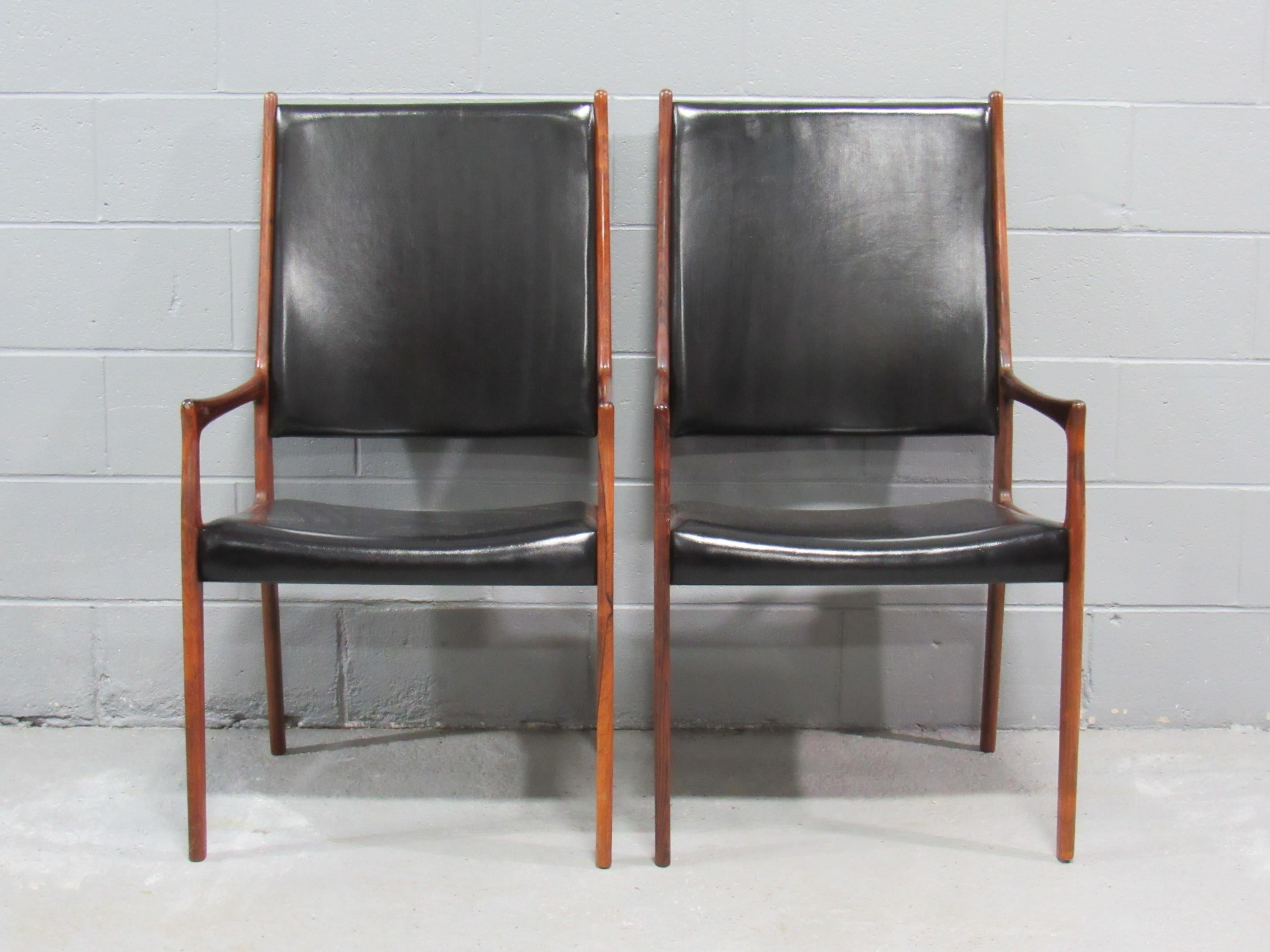 Set of 8 Mid-Century Danish Modern Rosewood Dining Chairs by Johannes Andersen For Sale 7