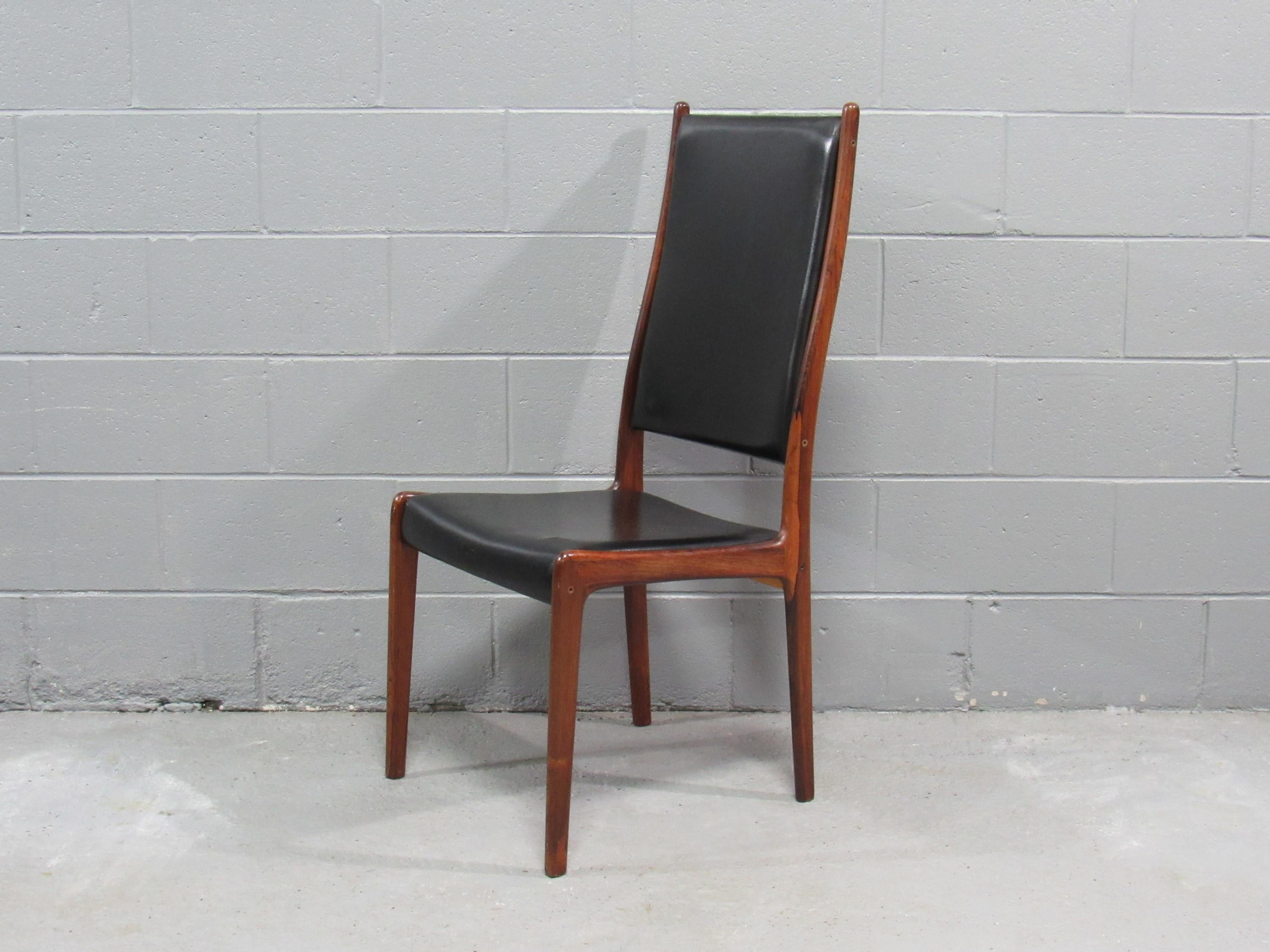 Mid-20th Century Set of 8 Mid-Century Danish Modern Rosewood Dining Chairs by Johannes Andersen For Sale
