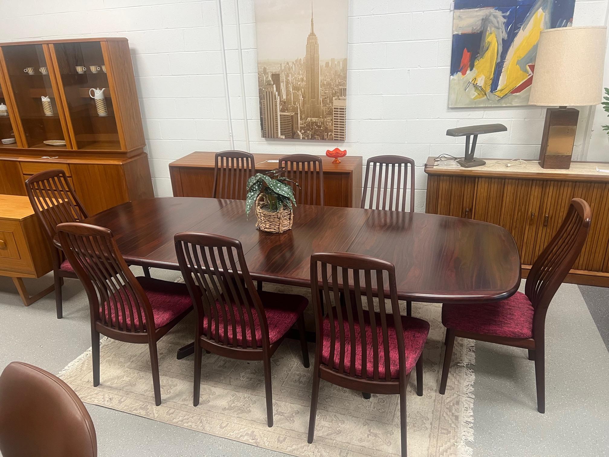 Set Of 8 Mid Century Danish Modern Rosewood Dining Chairs By Schou Andersen For Sale 10
