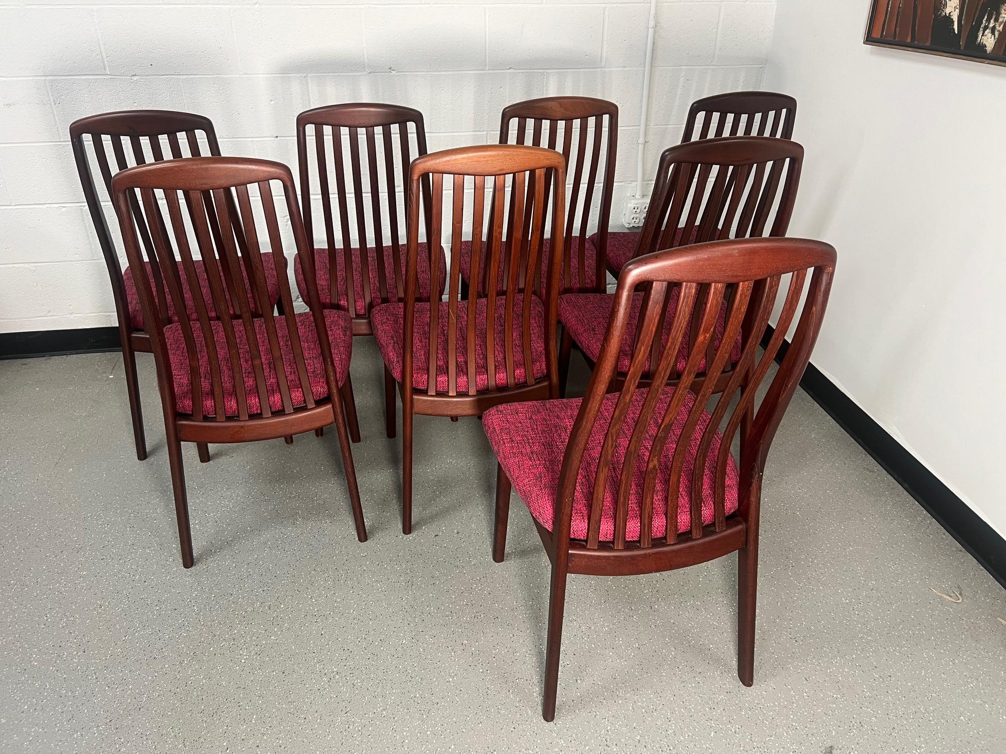Mid-Century Modern Set Of 8 Mid Century Danish Modern Rosewood Dining Chairs By Schou Andersen For Sale