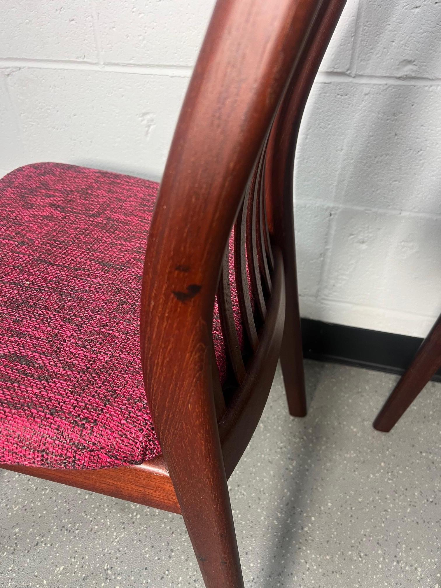 Set Of 8 Mid Century Danish Modern Rosewood Dining Chairs By Schou Andersen For Sale 3