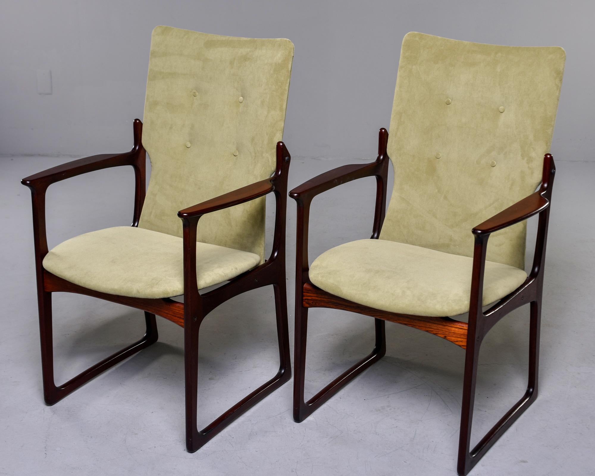 Upholstery Set of 8 Mid Century Danish Rosewood Dining Chairs by Kurt Ostervig for Vamdrup