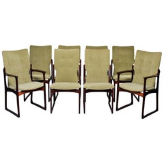 Vintage Set of 8 Mid Century Danish Rosewood Dining Chairs by Kurt Ostervig for Vamdrup