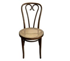 Set of 8 Midcentury Dining Cafe Cane Sweetheart Bentwood Chairs by Thonet