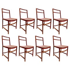 Ensemble de 8 chaises de salle à manger du milieu du siècle dernier de Renato Venturi pour Mim Roma, Italie, 1961