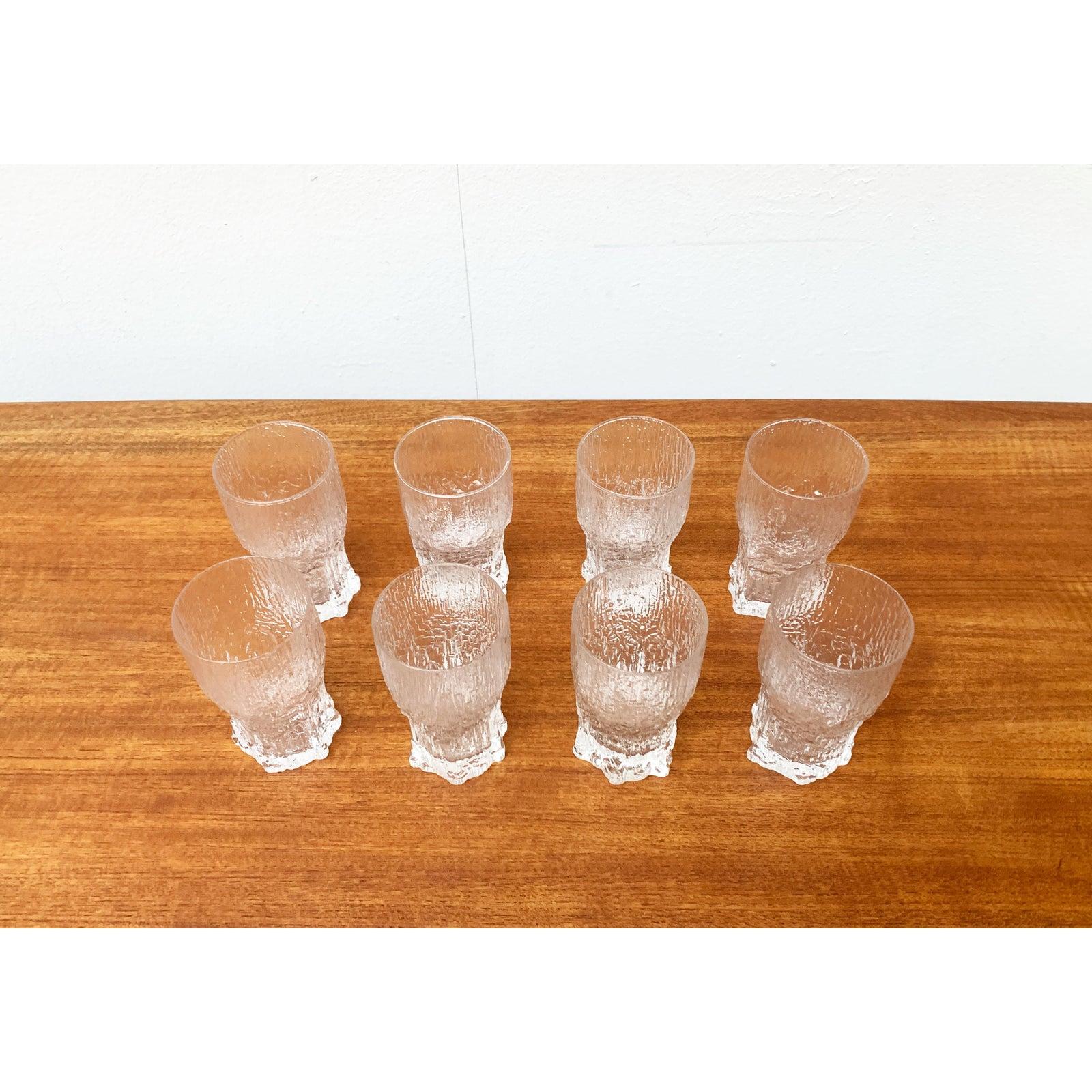 Set von 8 finnischen Aslak-Gläsern aus der Mitte des Jahrhunderts von Tapio Wirkkala für Iittala (Glas) im Angebot