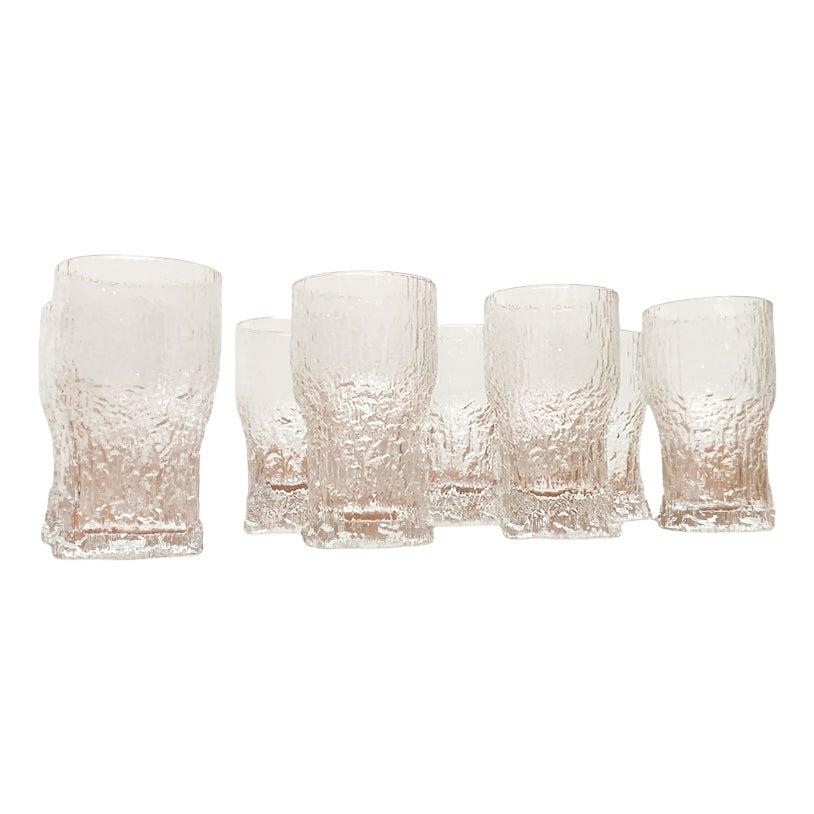 Juego de 8 vasos finlandeses de mediados de siglo Aslak, de Tapio Wirkkala para Iittala