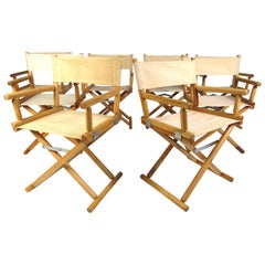 Set of 8 Midcentury Hard Wood Folding Chairs