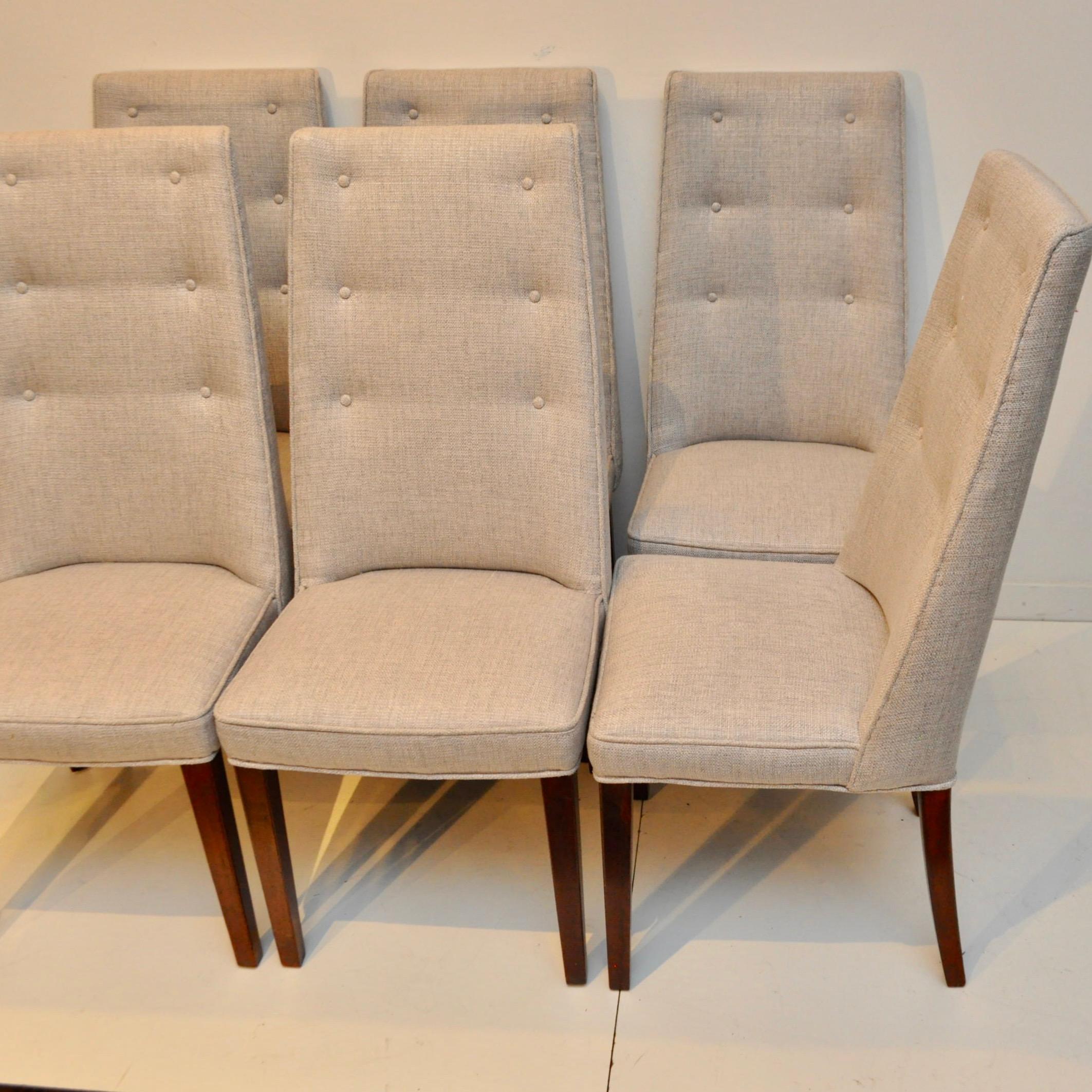 Danish Set of 8 Midcentury High-Backed Dining Chairs from Denmark