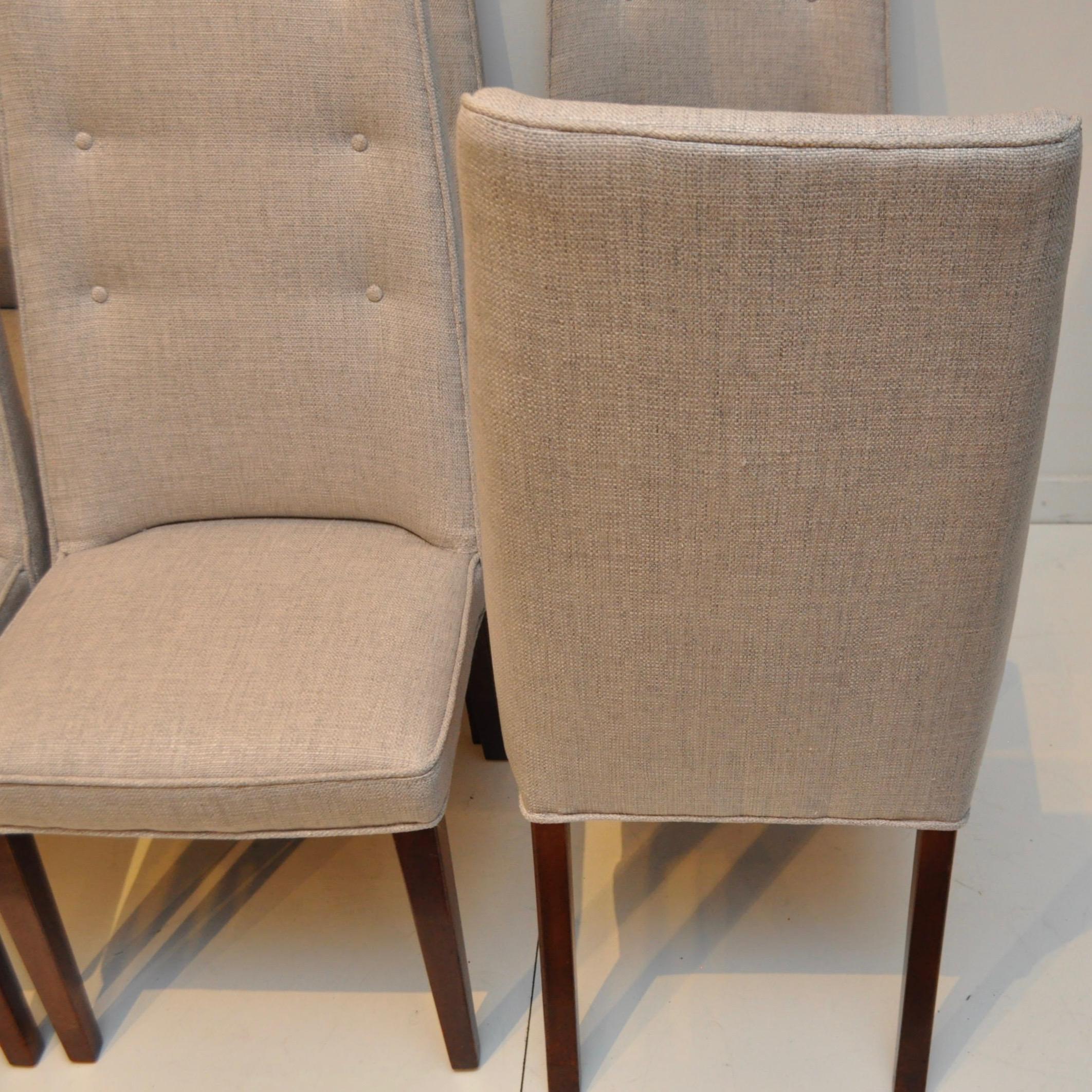 Set of 8 Midcentury High-Backed Dining Chairs from Denmark In Good Condition In New London, CT