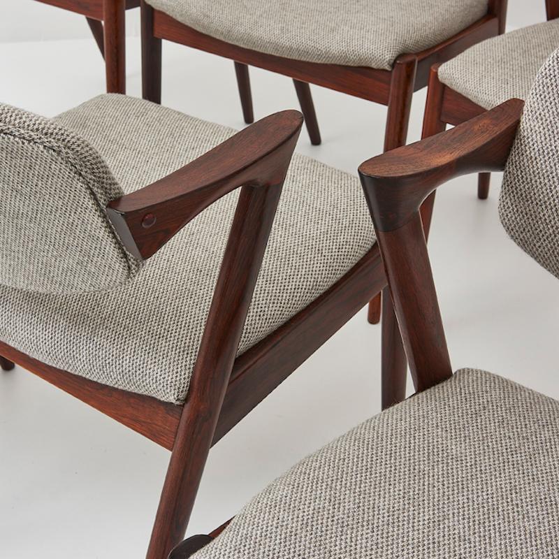 Set di 8 sedie da pranzo di metà secolo Model 42 Kai Kristiansen in legno di palissandro 3