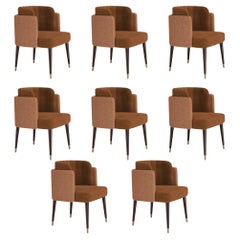 8er-Set Moderner Anita Esszimmerstuhl Wood Brass von Ottiu