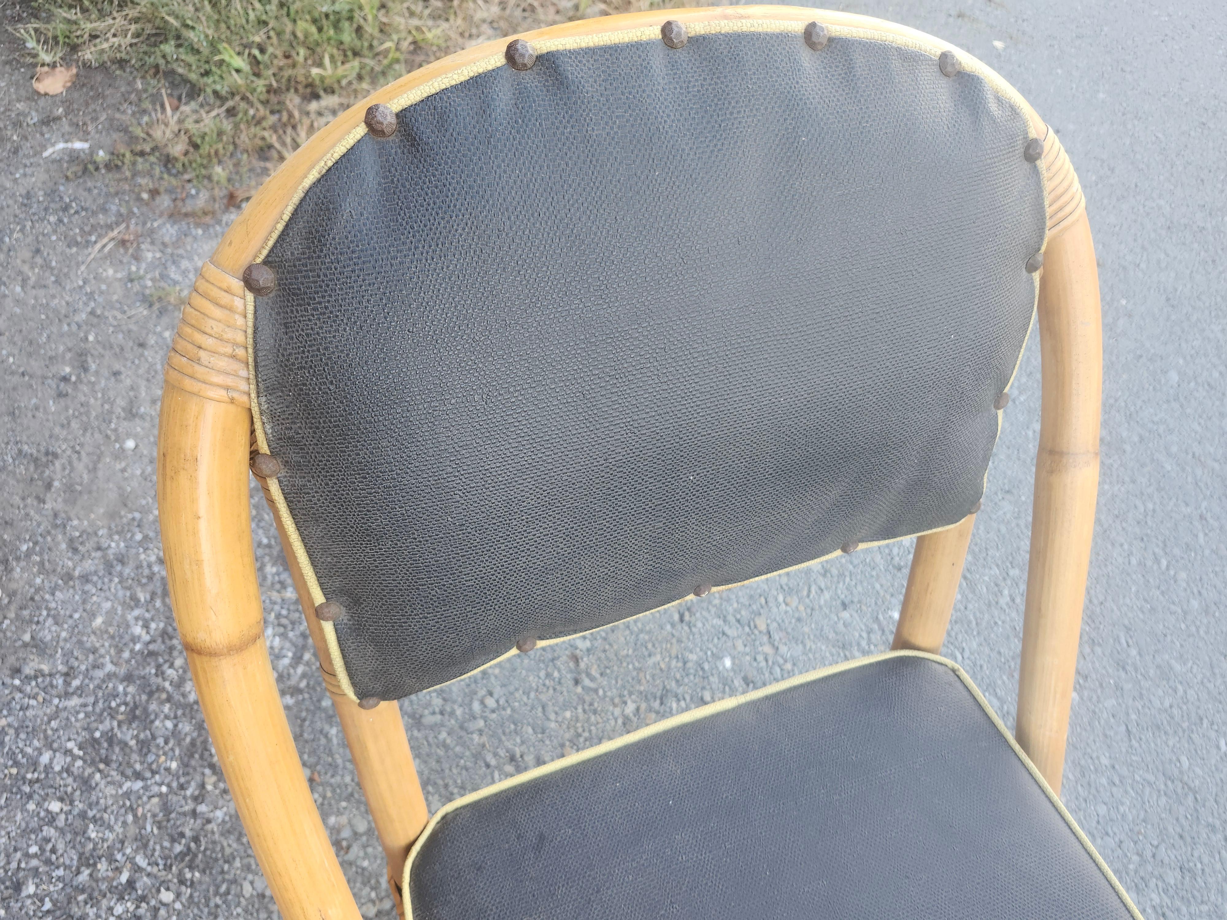 Satz von 8 Art-Deco-Bambus-Rattan-Esszimmerstühlen aus der Mitte des Jahrhunderts C1940 im Angebot 4