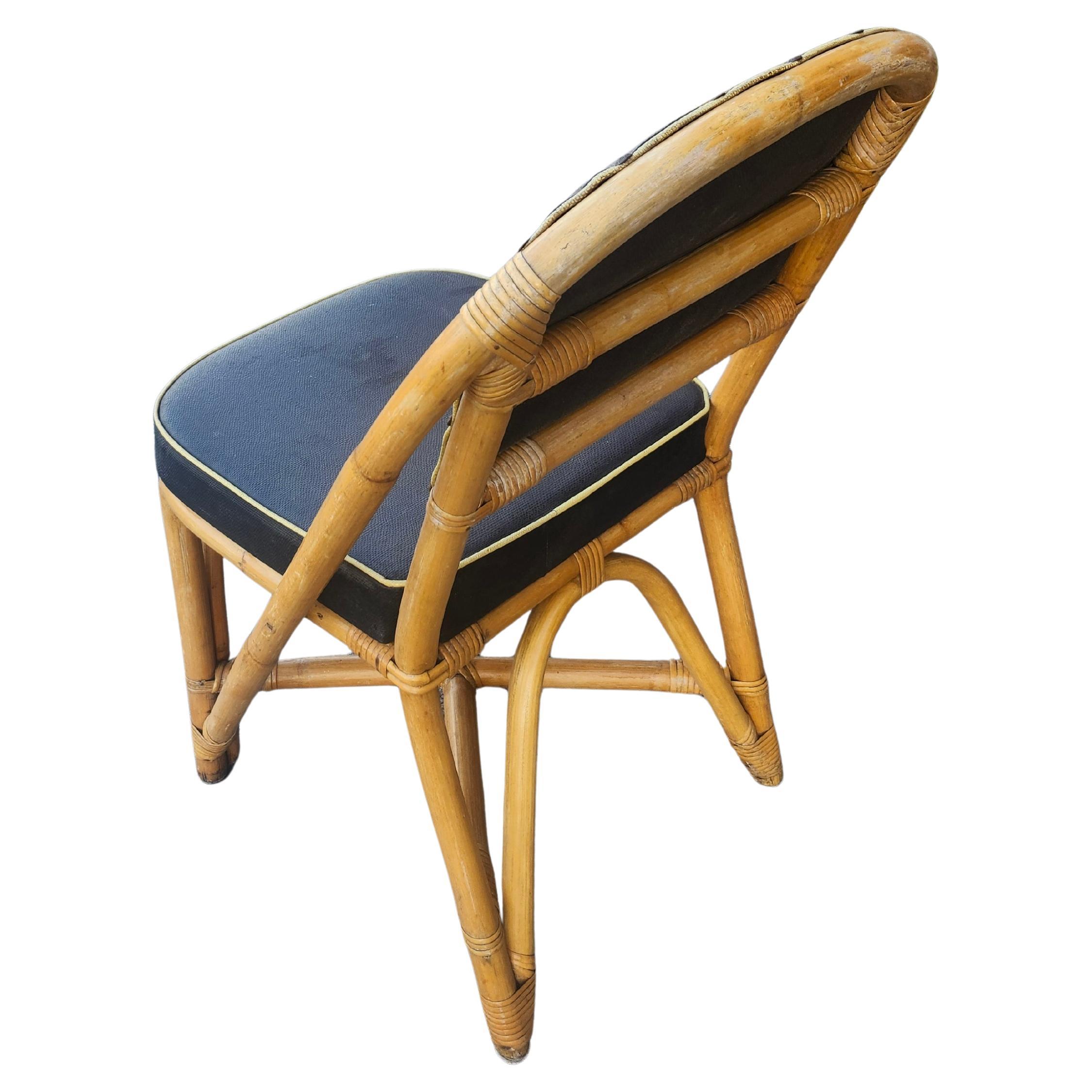 Satz von 8 Art-Deco-Bambus-Rattan-Esszimmerstühlen aus der Mitte des Jahrhunderts C1940 (amerikanisch) im Angebot