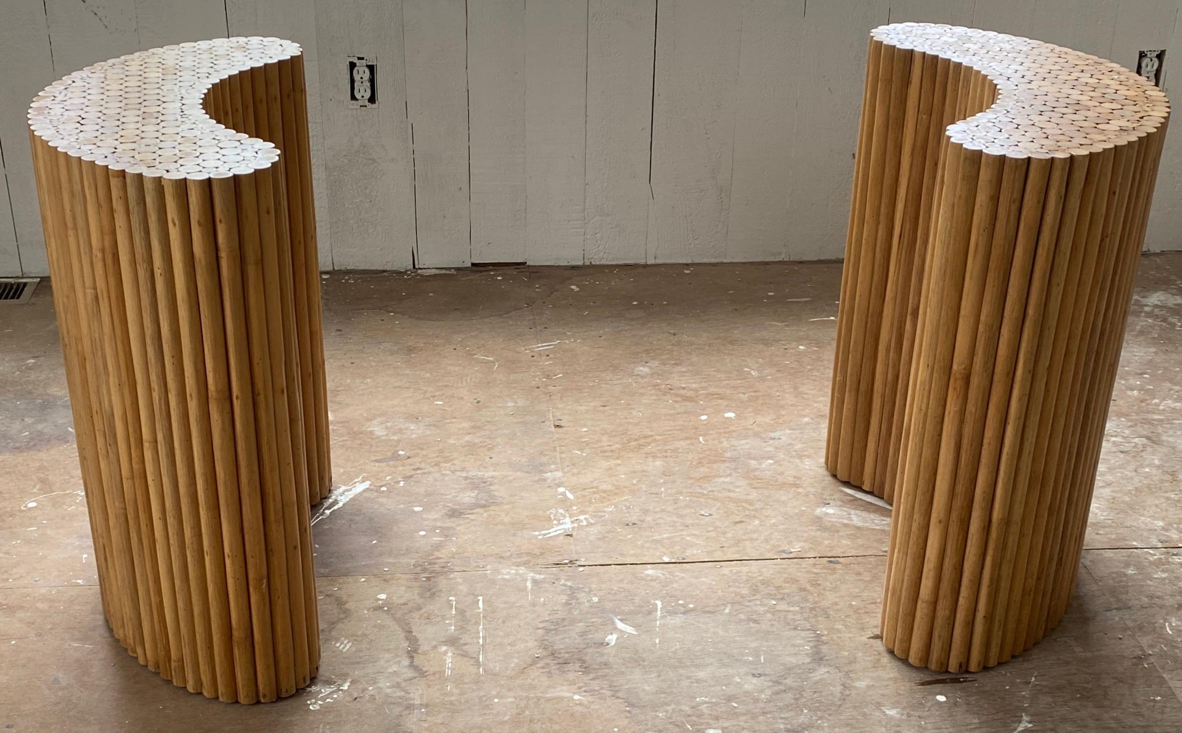Ensemble de 8 fauteuils Dinging en bambou, modernes du milieu du siècle dernier en vente 6