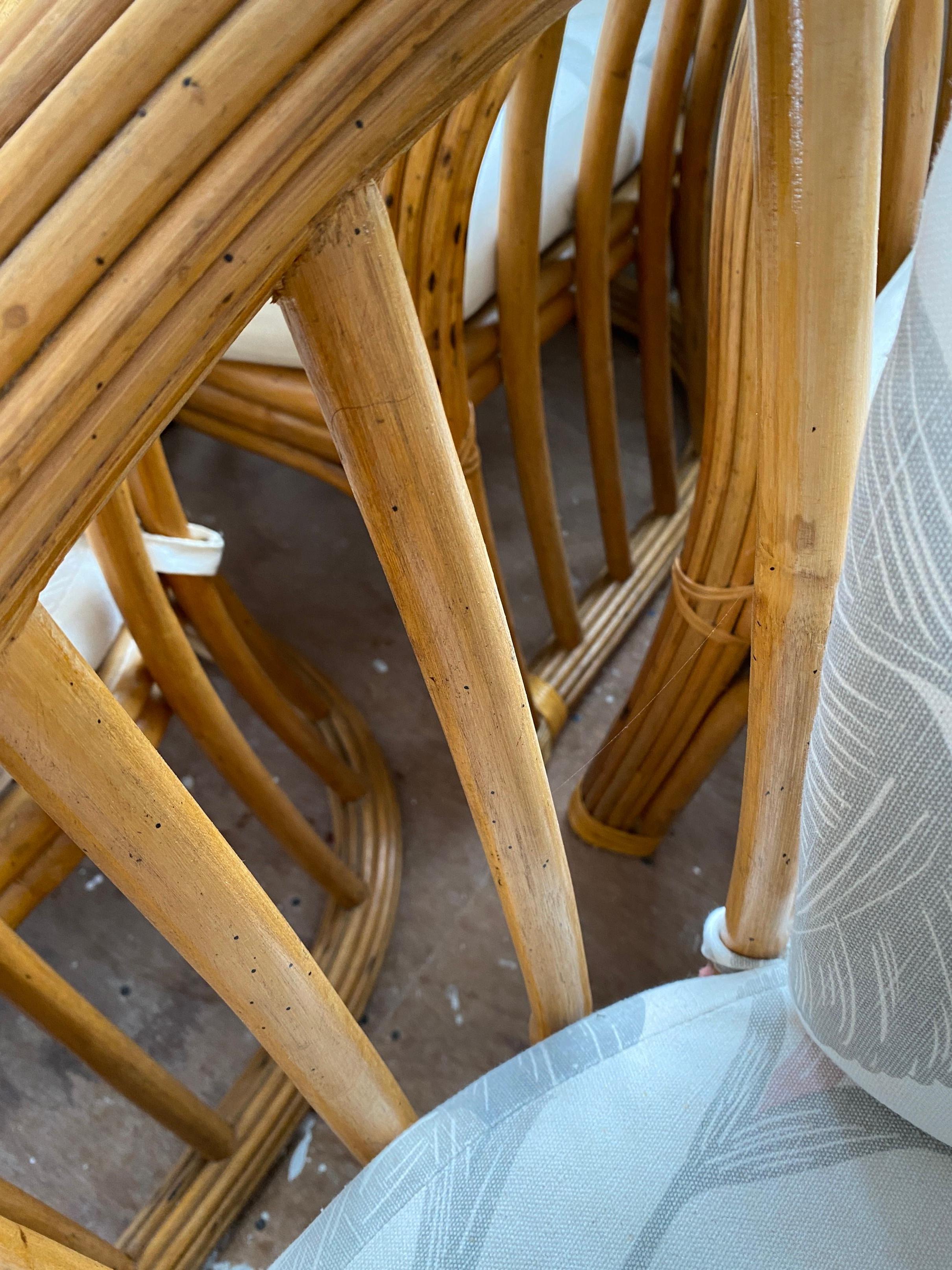 Ensemble de 8 fauteuils Dinging en bambou, modernes du milieu du siècle dernier en vente 3