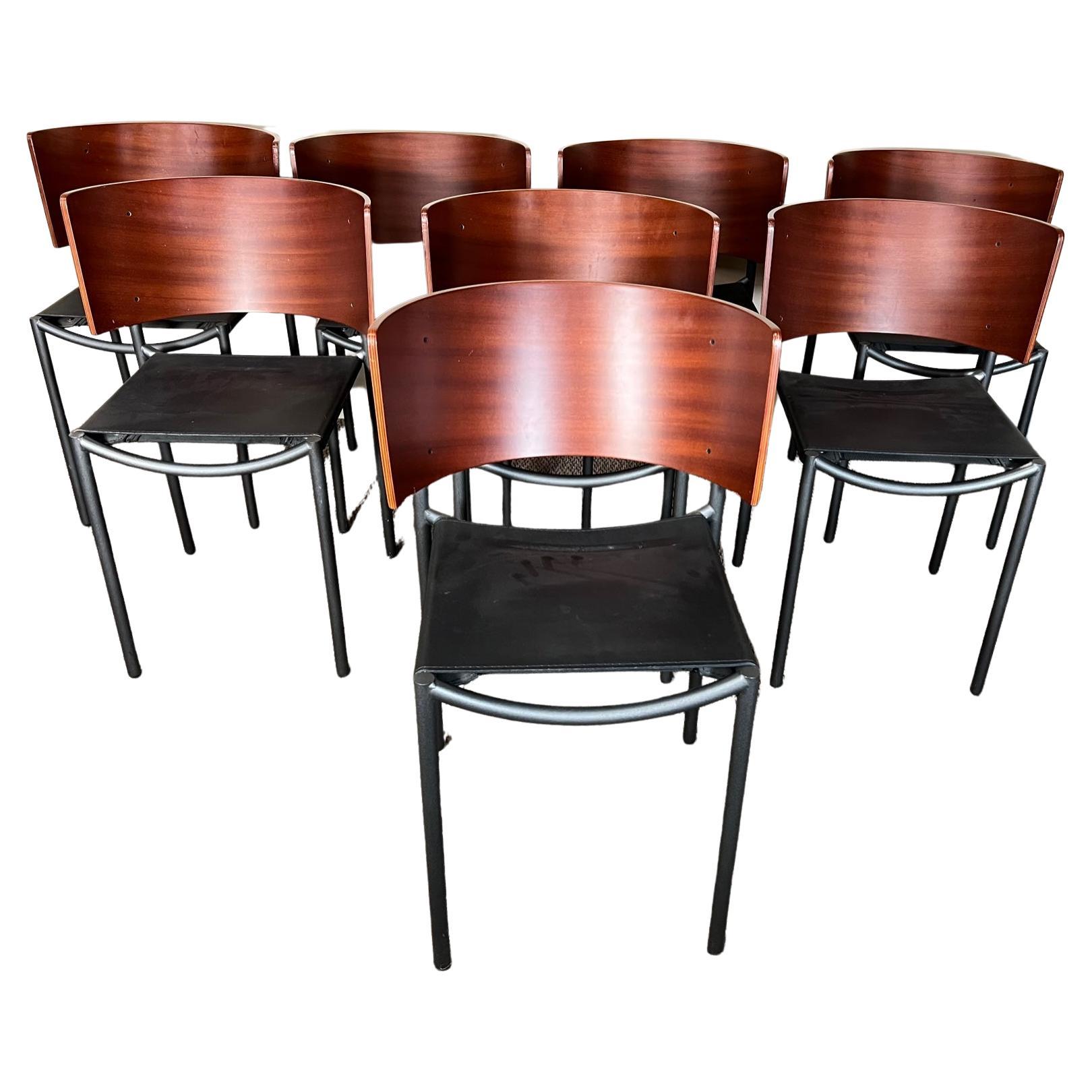 Satz von 8 modernen Stühlen „Lila Hunter“ von Philippe Starck XO aus der Mitte des Jahrhunderts 