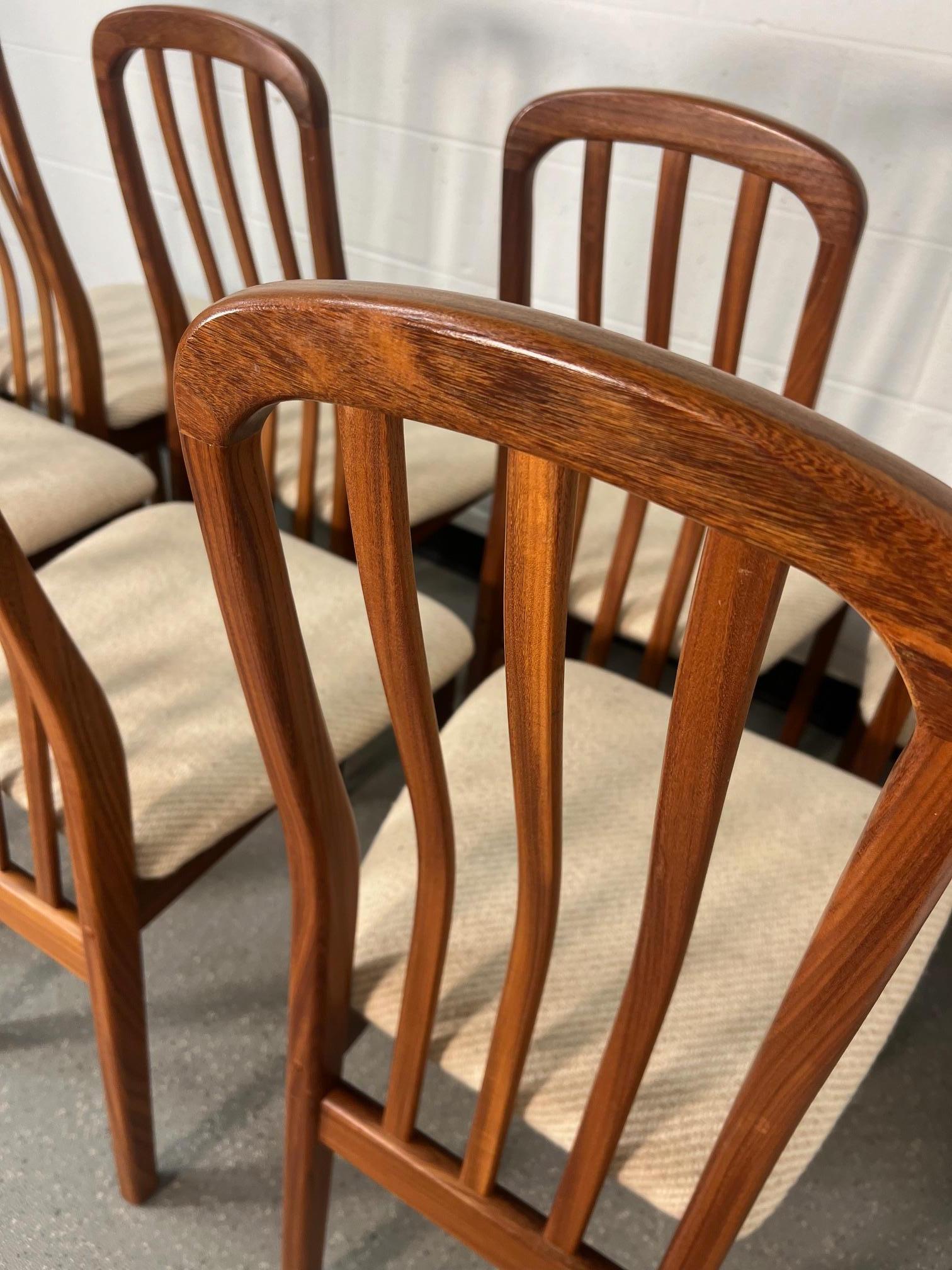 Set Of 8 Mid Century Modern Danish Teak Dining Chairs 6