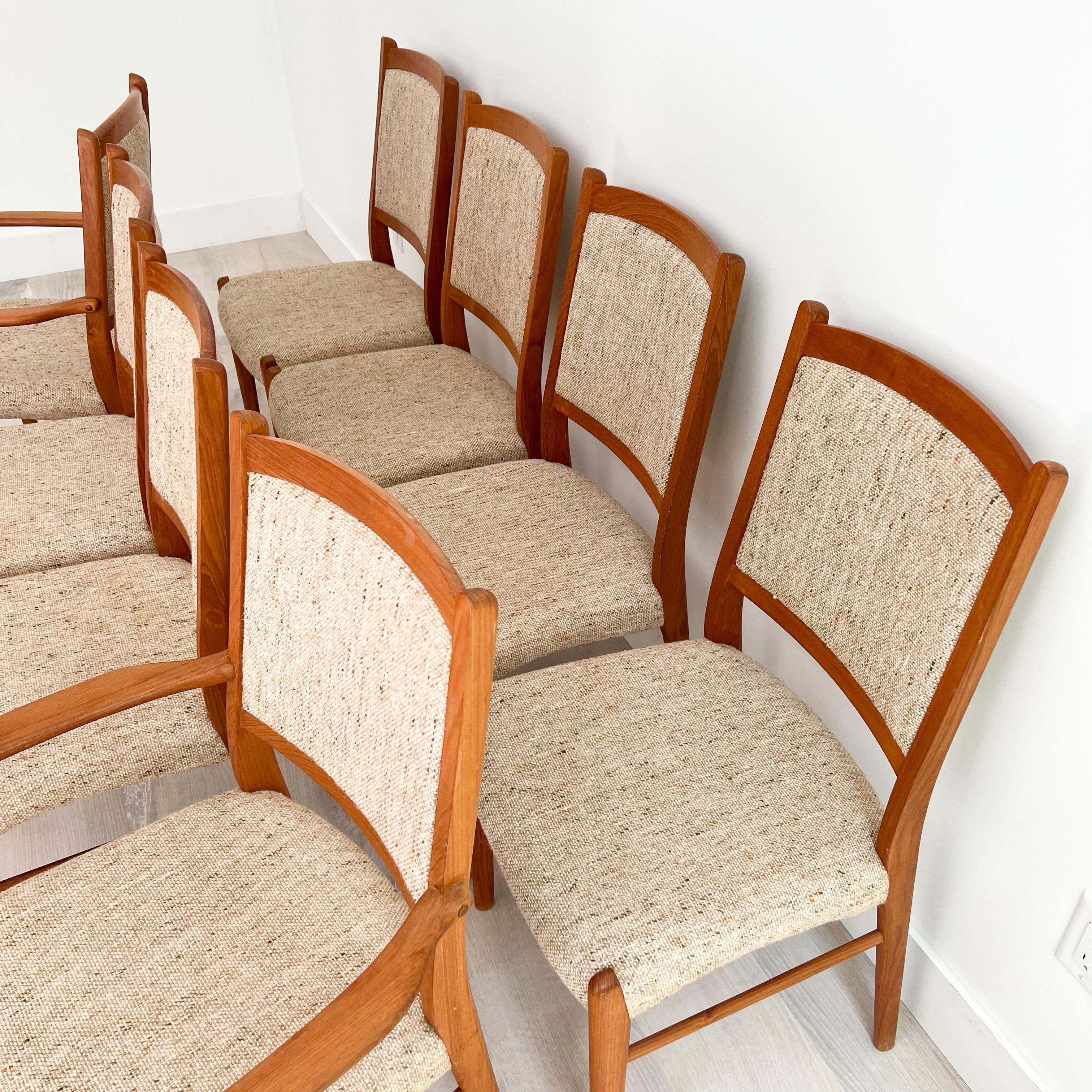 Set of 8 Mid-Century Modern Danish Teak Dining Chairs 1