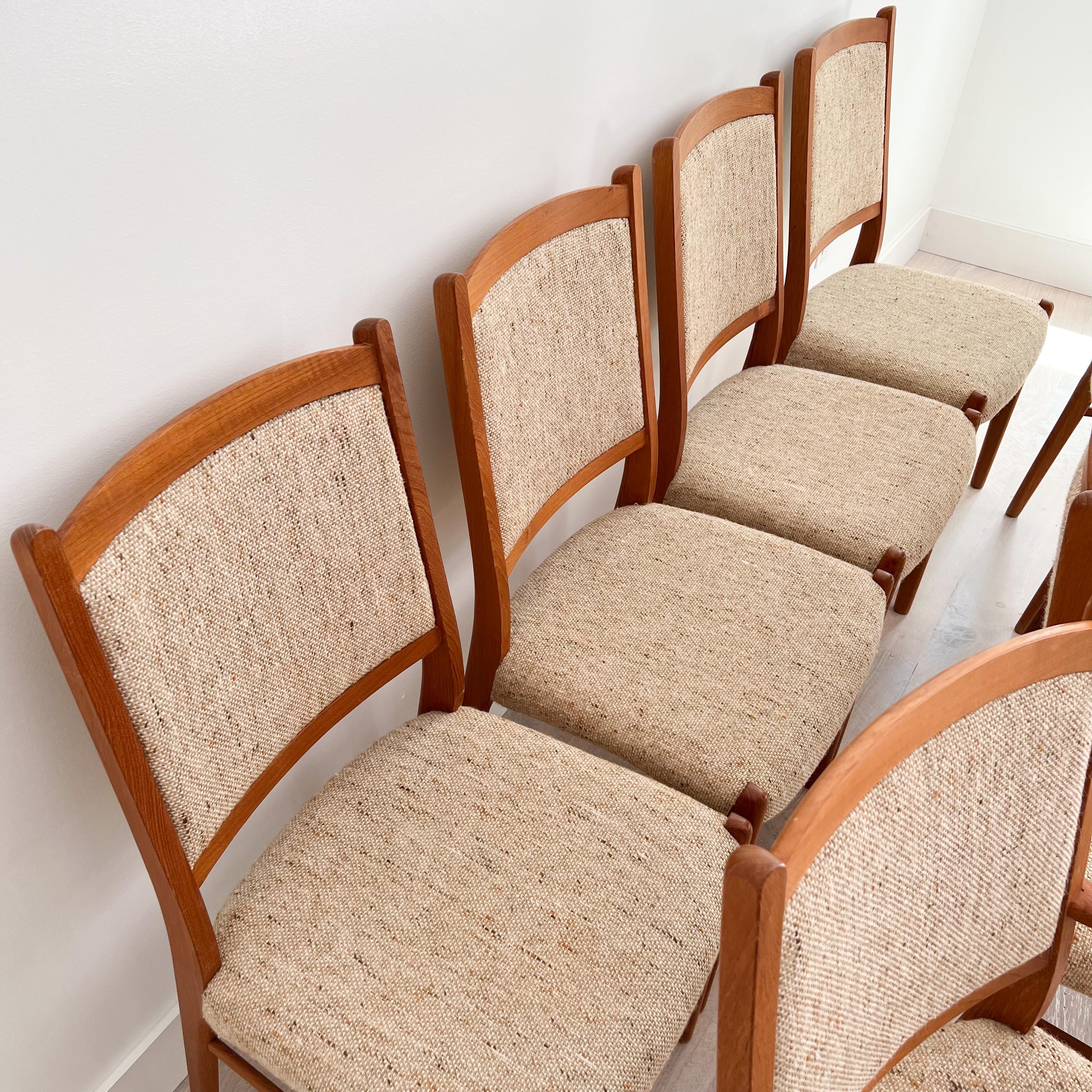 Set of 8 Mid-Century Modern Danish Teak Dining Chairs 4