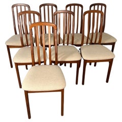 Set Of 8 Mid Century Modern Danish Teak Dining Chairs