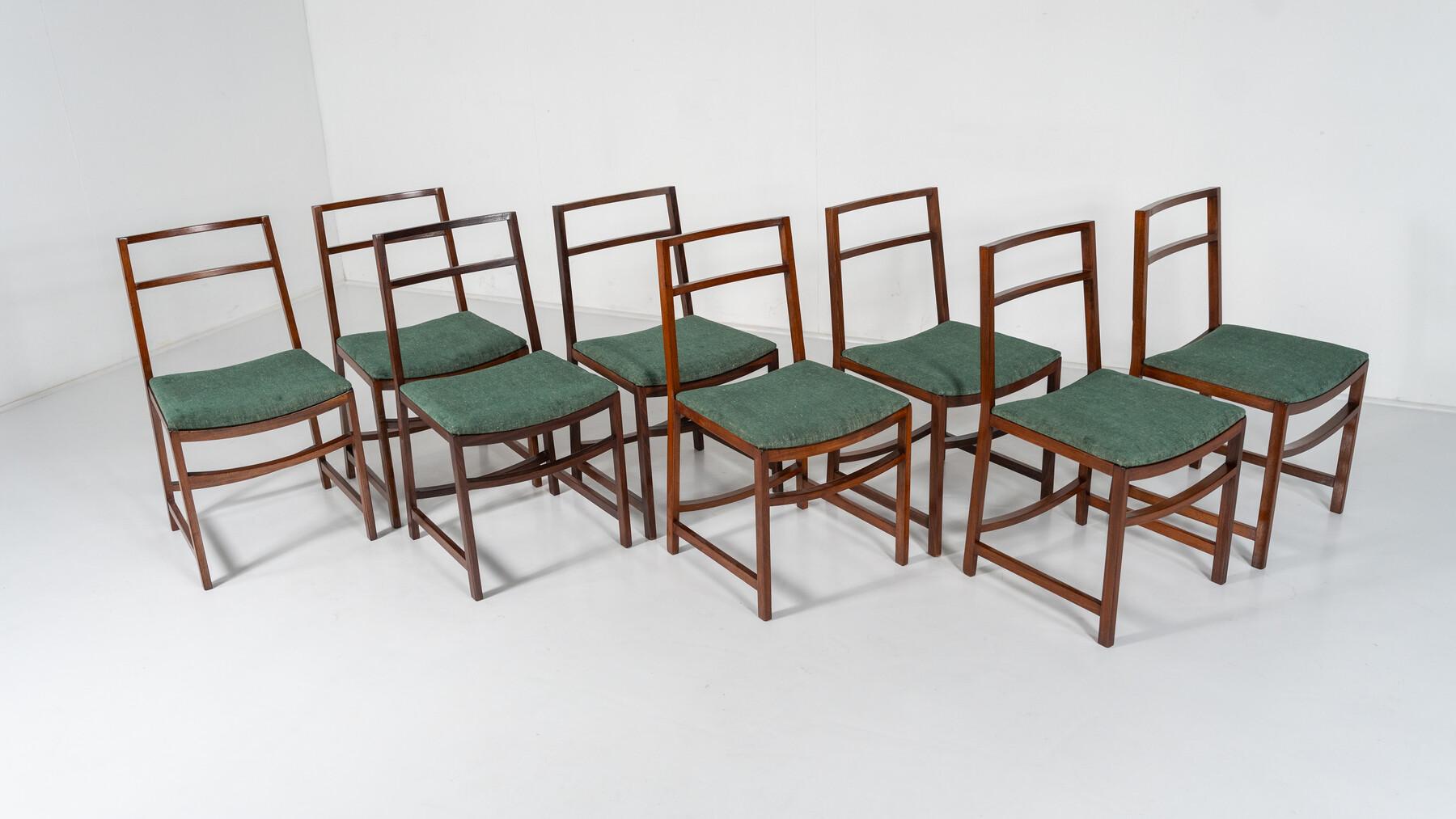 Set of 8 Mid-Century Modern Dining Chairs by Renato Venturi for MIM, 1950s In Good Condition For Sale In Brussels, BE