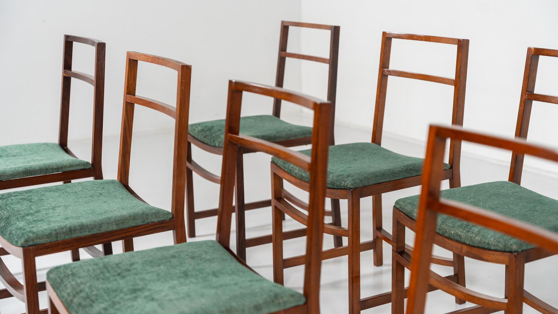Set of 8 Mid-Century Modern Dining Chairs by Renato Venturi for MIM, 1950s For Sale 3