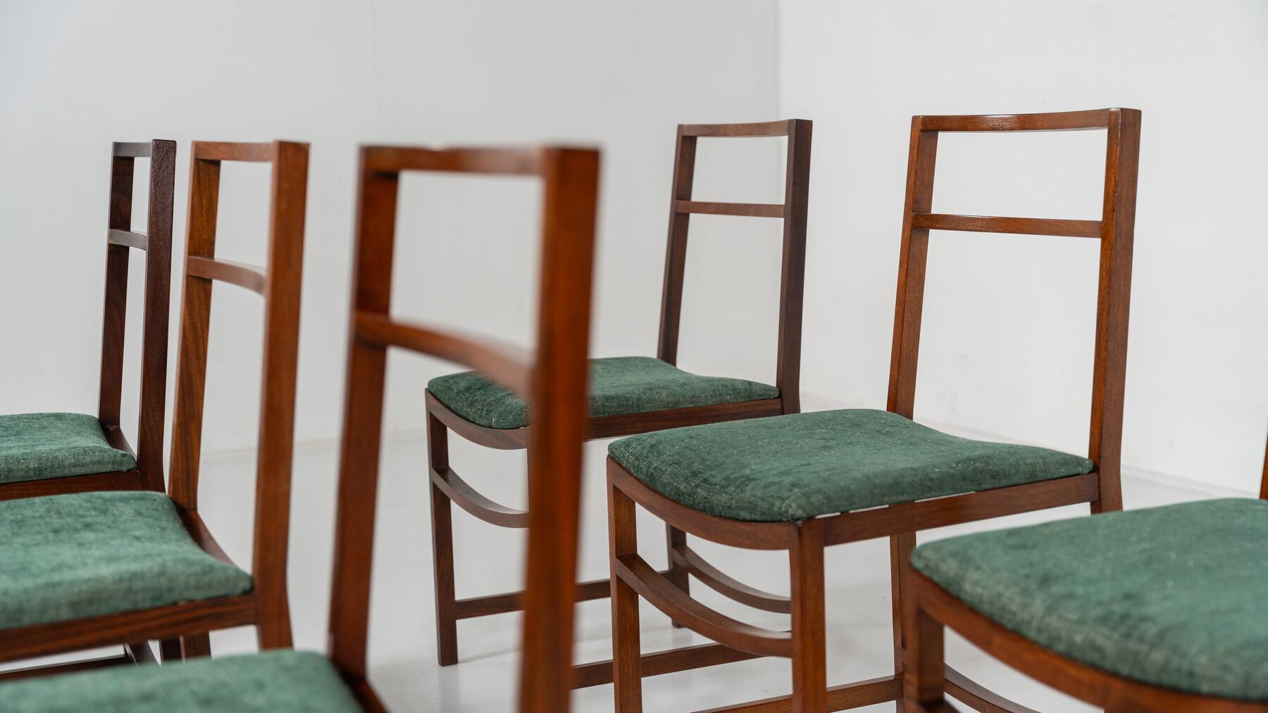 Set of 8 Mid-Century Modern Dining Chairs by Renato Venturi for MIM, 1950s For Sale 4