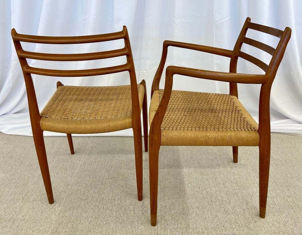 Mid-20th Century Set of 8 Mid-Century Modern Dining Chairs, Danish, Niels Moller, 1950s For Sale