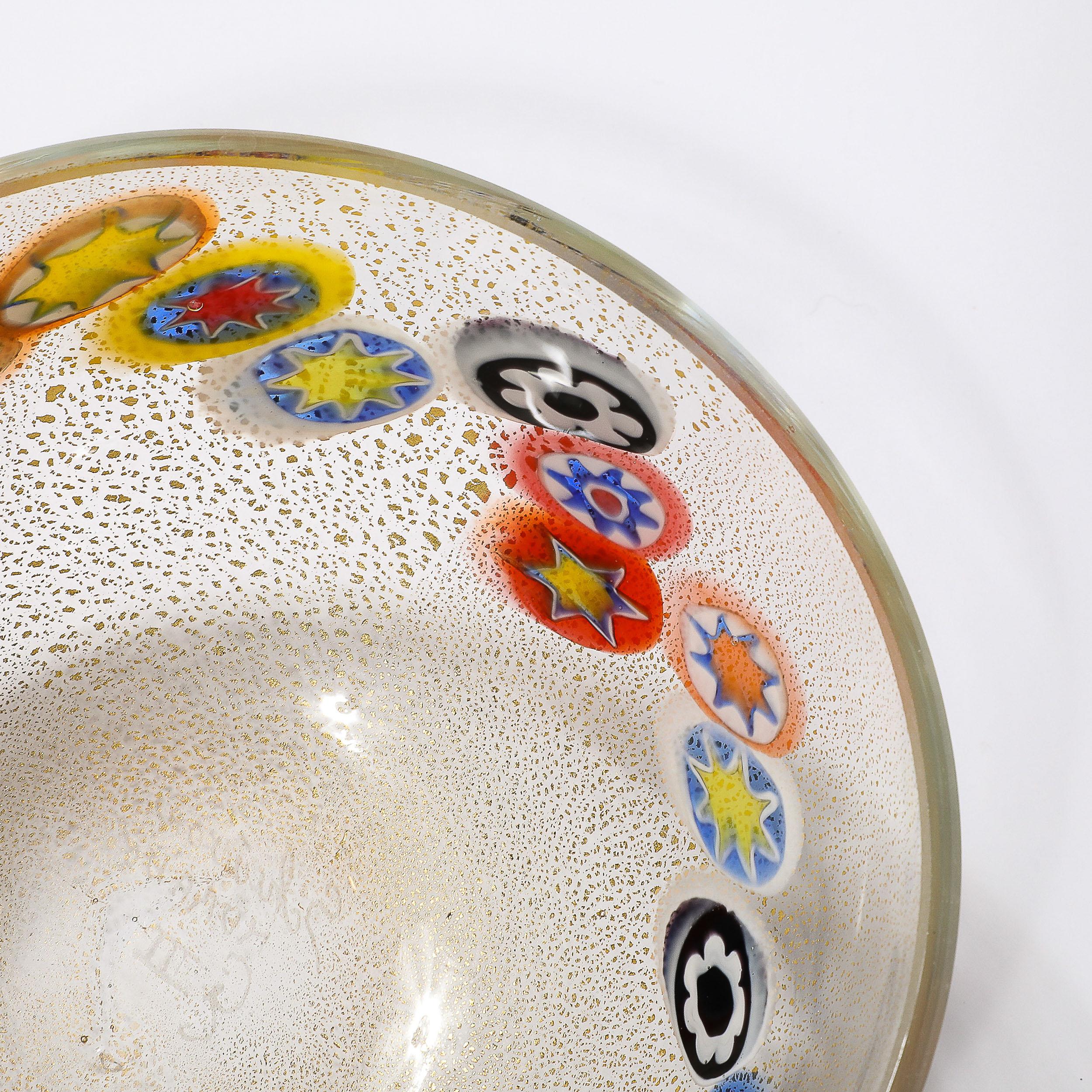 Ensemble de 8 bols millifiori de Murano soufflés à la main et or 24 carats, de style mi-siècle moderne en vente 1