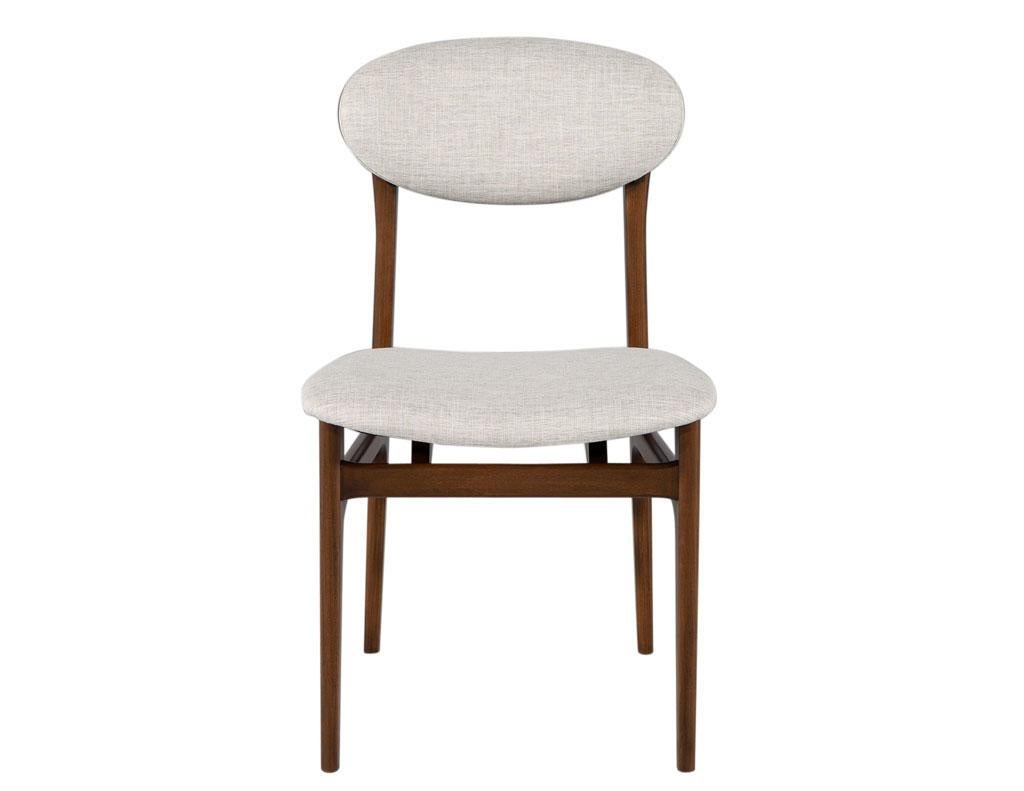 Mid-Century Modern Inspired Hendrick Side Chair Set of 8. This mid-century modern inspired dining chair features a sleek and stylish design made of beechwood for a perfect balance of strength and durability. The custom finish and upholstery make