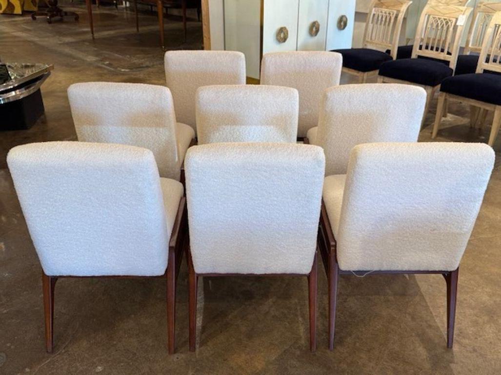 Art déco Ensemble de 8 chaises de style art déco italien moderne du milieu du siècle dernier en vente