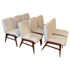 Conjunto de 8 Sillas Italianas Modernas de Mitad de Siglo Estilo Art Decó