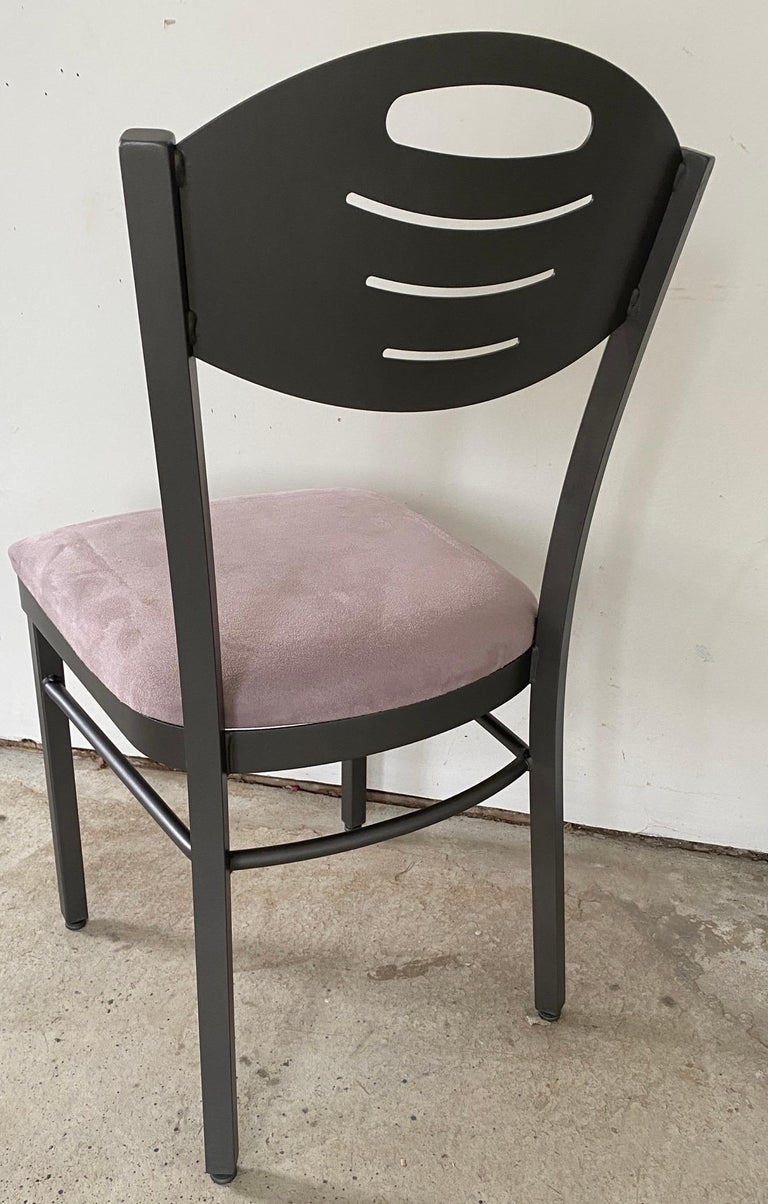 Set of 8 MidCentury Modern Metal Dining Chairs For Sale at 1stDibs