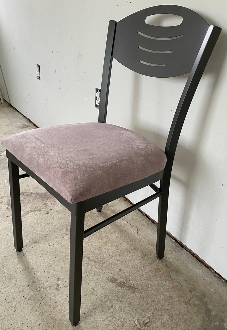 Set of 8 MidCentury Modern Metal Dining Chairs For Sale at 1stDibs