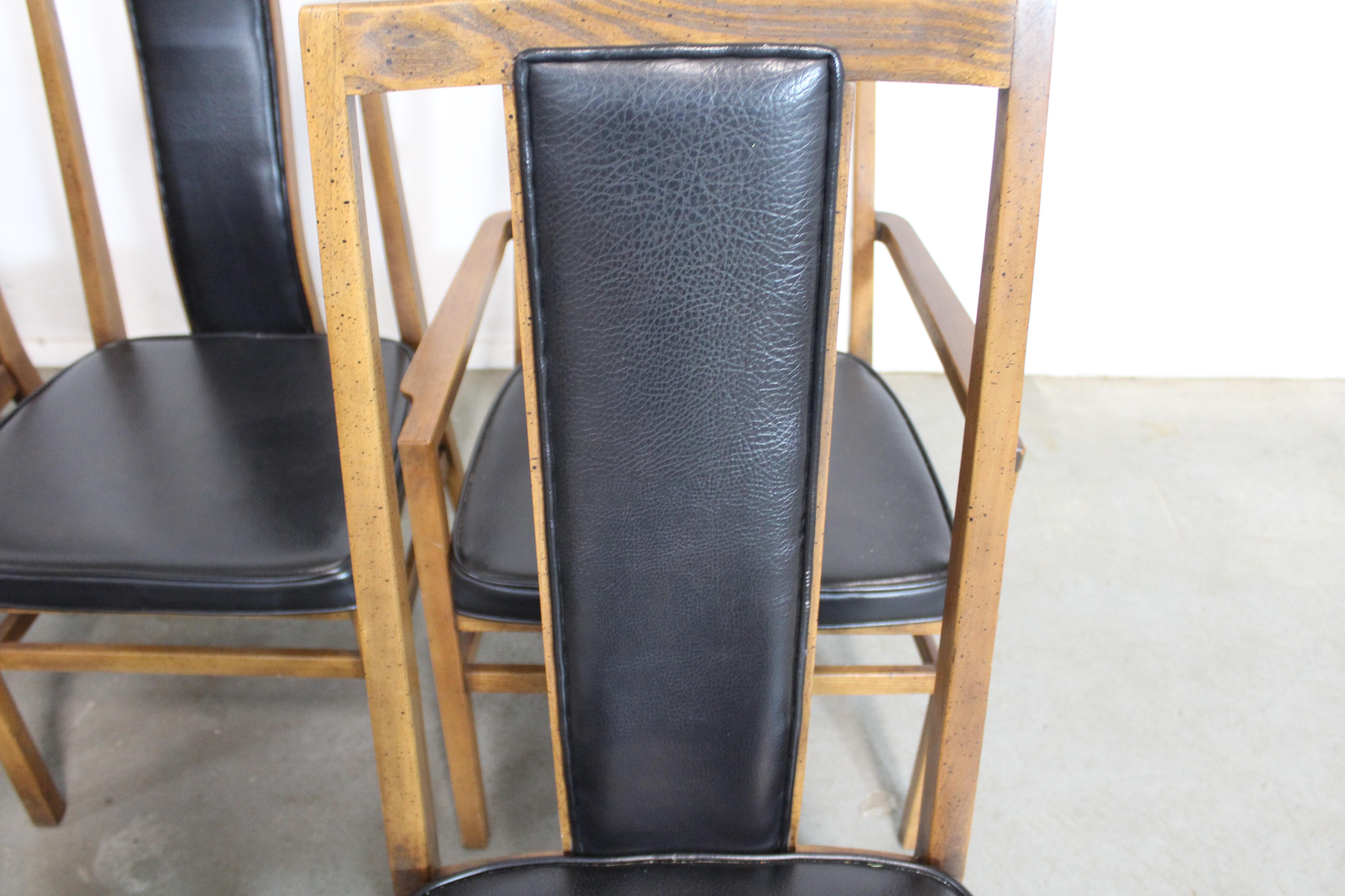 Set of 8 Mid-Century Modern Tall Back Dining Chairs by Founders 5