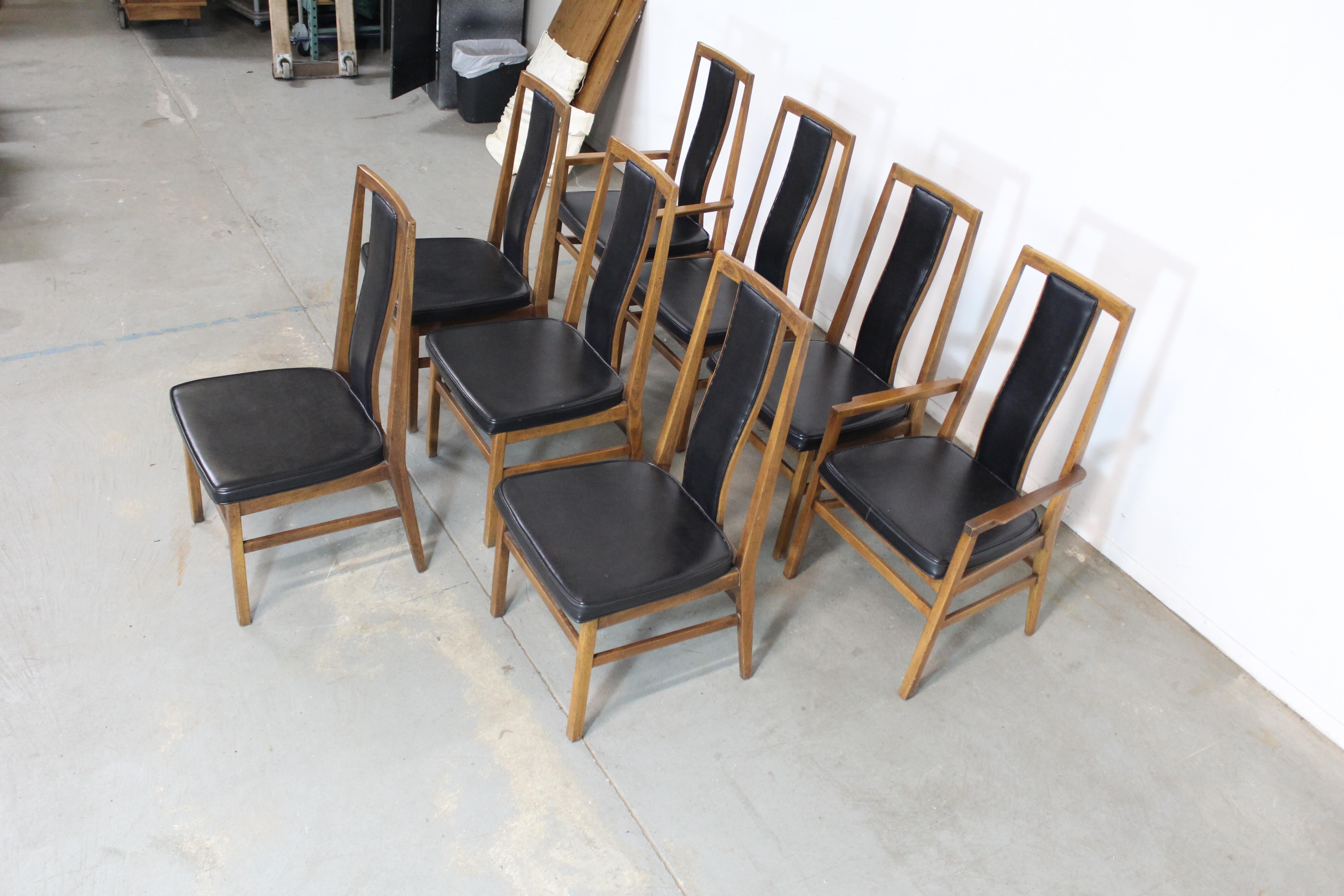 Set of 8 Mid-Century Modern Tall Back Dining Chairs by Founders 11